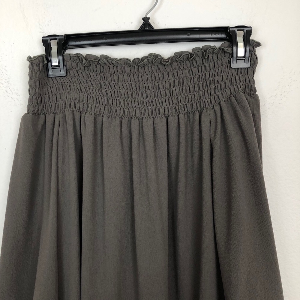 Nookie Mykonos Off the Shoulder Frill Mini Dress Khaki Olive Green Size XS - Picture 6 of 10